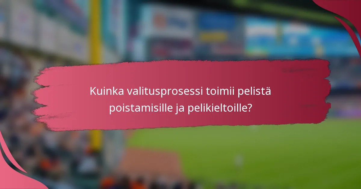Kuinka valitusprosessi toimii pelistä poistamisille ja pelikieltoille?
