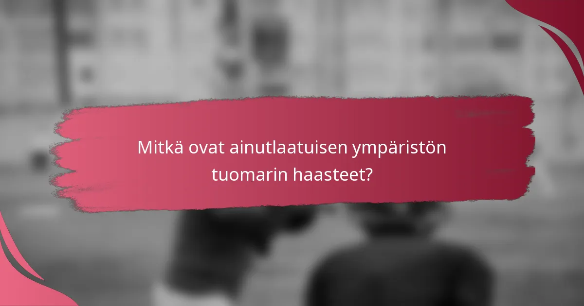 Mitkä ovat ainutlaatuisen ympäristön tuomarin haasteet?