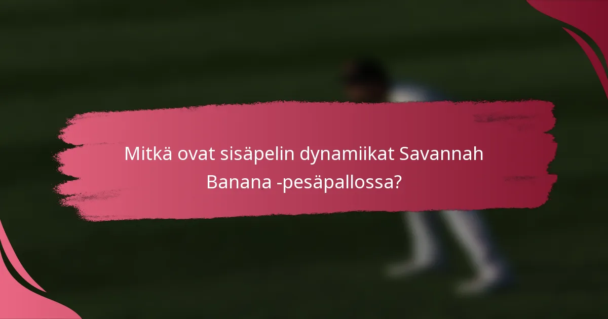 Mitkä ovat sisäpelin dynamiikat Savannah Banana -pesäpallossa?