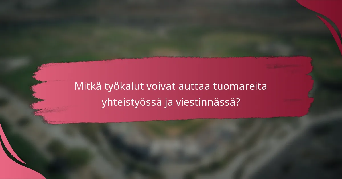 Mitkä työkalut voivat auttaa tuomareita yhteistyössä ja viestinnässä?